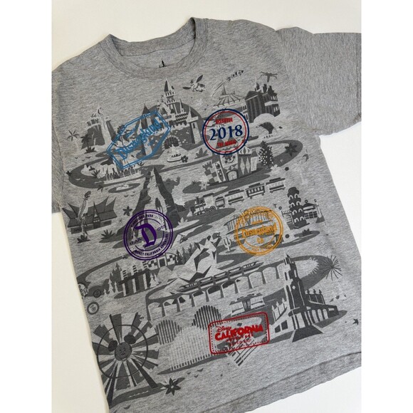 Disney Parks Discover The Magic Gray Map T-Shirt Disneyland Attractions Medium - Picture 1 of 6